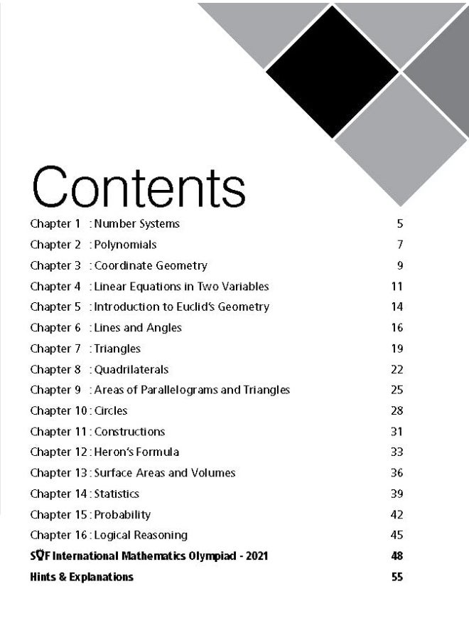 International Mathematics Olympiad (IMO) Work Book for Class 9 - MCQs, Previous Years Solved Paper and Achievers Section - Olympiad Books For 2022-2023 Exam  - Image 2