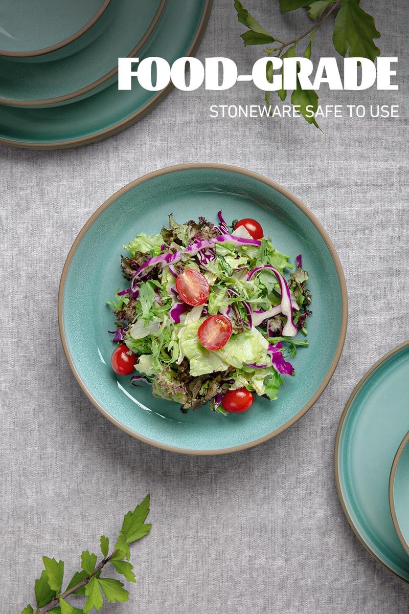 Famiware طقم أطباق باستا فامي وير ناتشر 4 قطع 85 بوصة أطباق سلطة أطباق تقديم للمطبخ آمنة في غسالة الصحون والميكروويف فيردور - Image 2