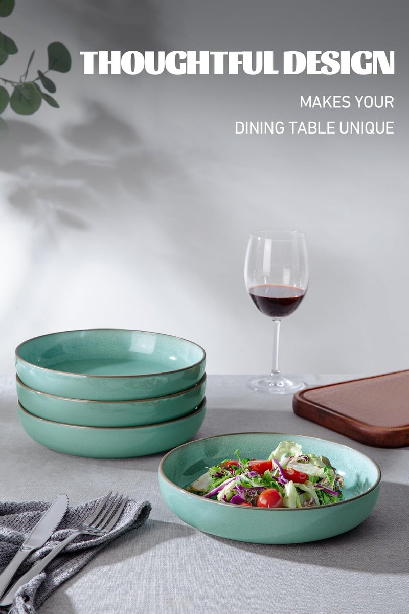 Famiware طقم أطباق باستا فامي وير ناتشر 4 قطع 85 بوصة أطباق سلطة أطباق تقديم للمطبخ آمنة في غسالة الصحون والميكروويف فيردور - Image 3