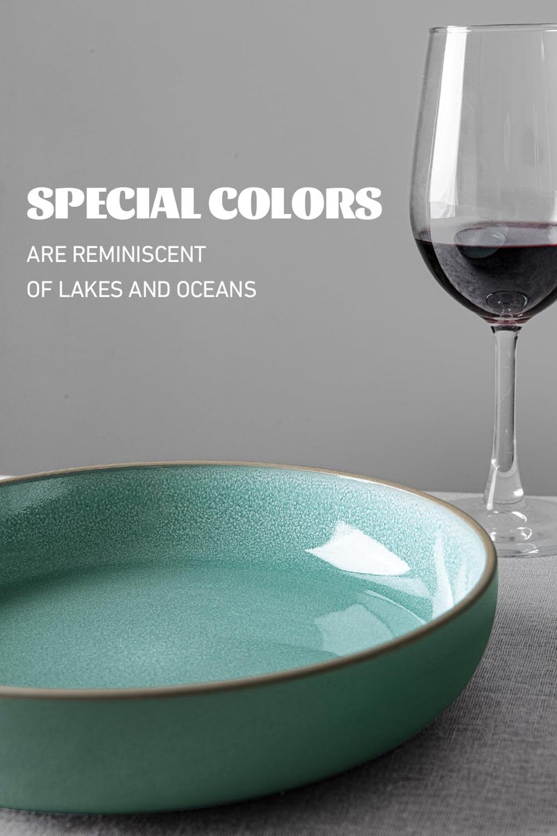 Famiware طقم أطباق باستا فامي وير ناتشر 4 قطع 85 بوصة أطباق سلطة أطباق تقديم للمطبخ آمنة في غسالة الصحون والميكروويف فيردور - Image 5