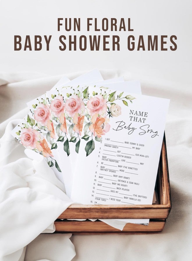 Your Main Event Prints Floral Baby in Bloom Baby Shower Games, Fun Activities for 25 Guests(Trivia, Feud, Dad Jokes and Guess That Baby Song) - Image 3