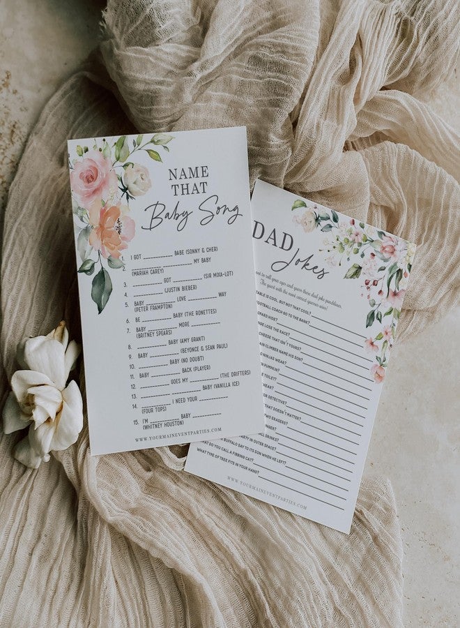 Your Main Event Prints Floral Baby in Bloom Baby Shower Games, Fun Activities for 25 Guests(Trivia, Feud, Dad Jokes and Guess That Baby Song) - Image 4