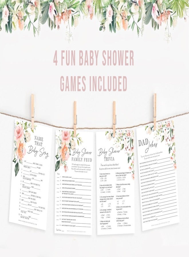 Your Main Event Prints Floral Baby in Bloom Baby Shower Games, Fun Activities for 25 Guests(Trivia, Feud, Dad Jokes and Guess That Baby Song) - Image 2