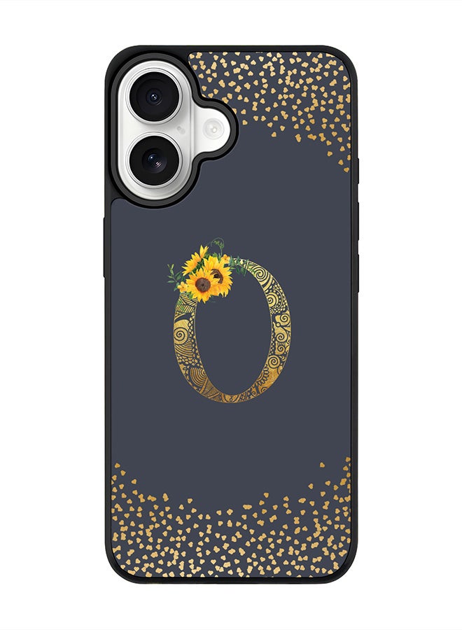 Stylizedd iPhone 17 Case, [Compatible with MagSafe] Slim Magnetic cover Phone Case iPhone 17 -Custom Floral Monogram - O  (Grey ) - Image 1