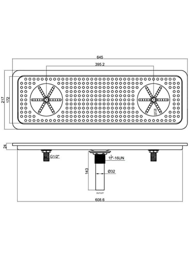 Sofia Refrigeration Glass Rinser, Automatic Cup Washer Stainless Steel with Middle Spray and Side Perforated Drip Tray - Image 2