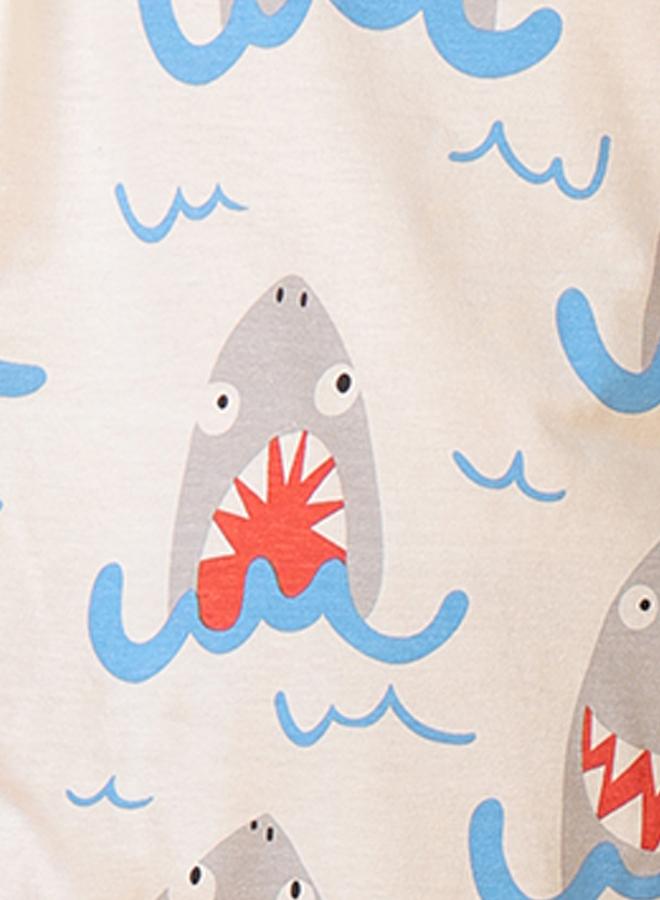 Anthrilo All-Over Shark Print Short Sleeve T-Shirt and Shorts Set - Image 5