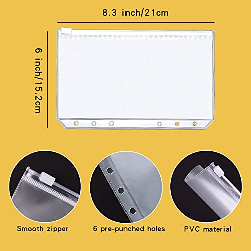 LXWHYP Money Saving Binder, Savings Challenges Book with for Cash Envelopes, 12pcs Zipper Envelopes A5 Budget Binder, Budget Planner for Managing Budgets and Saving Money (Yellow-9.2IN) - Image 4
