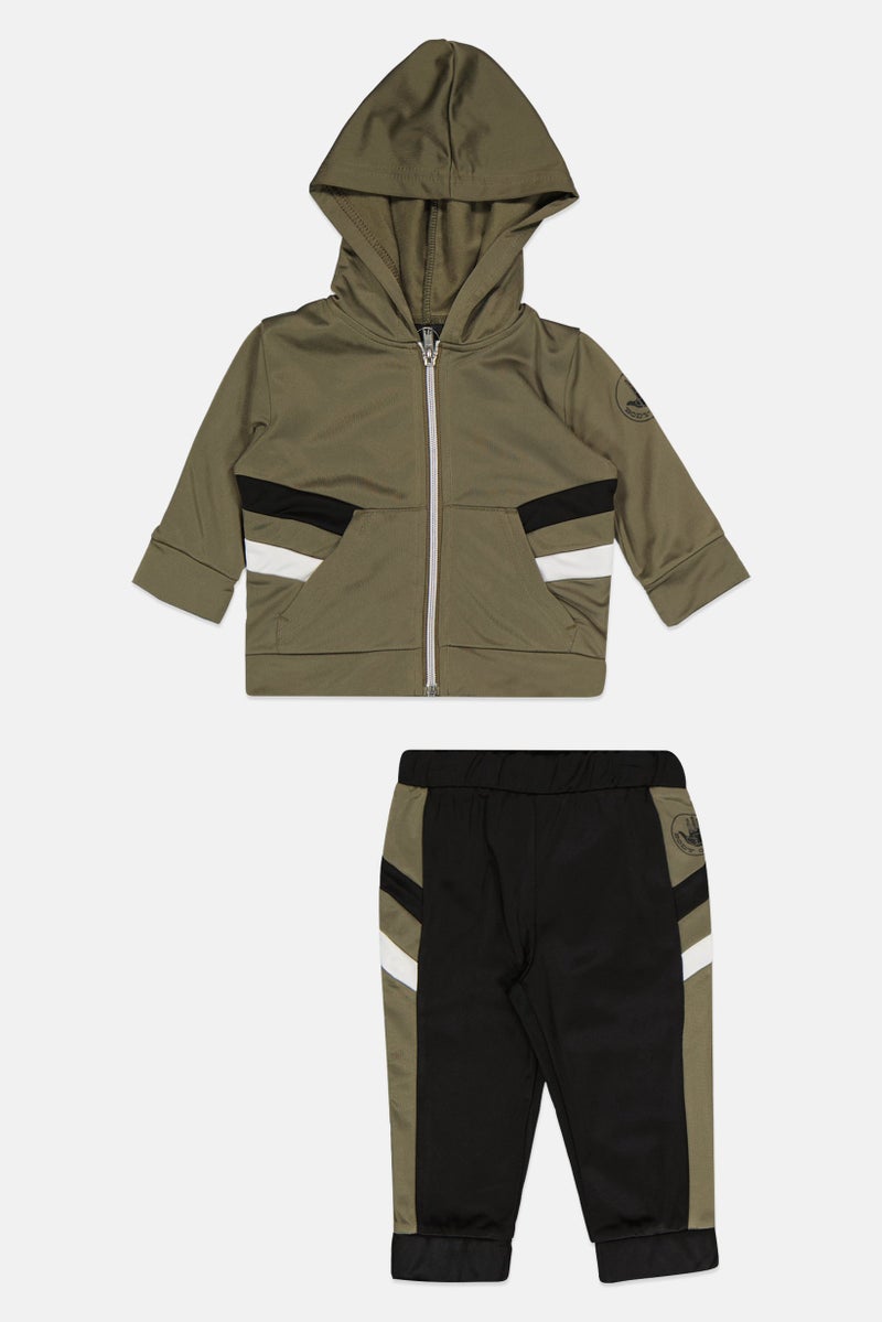 Body Glove Toddlers Boy 2 Piece Hooded Jacket And Sweatpants Set, Green  - Image 1