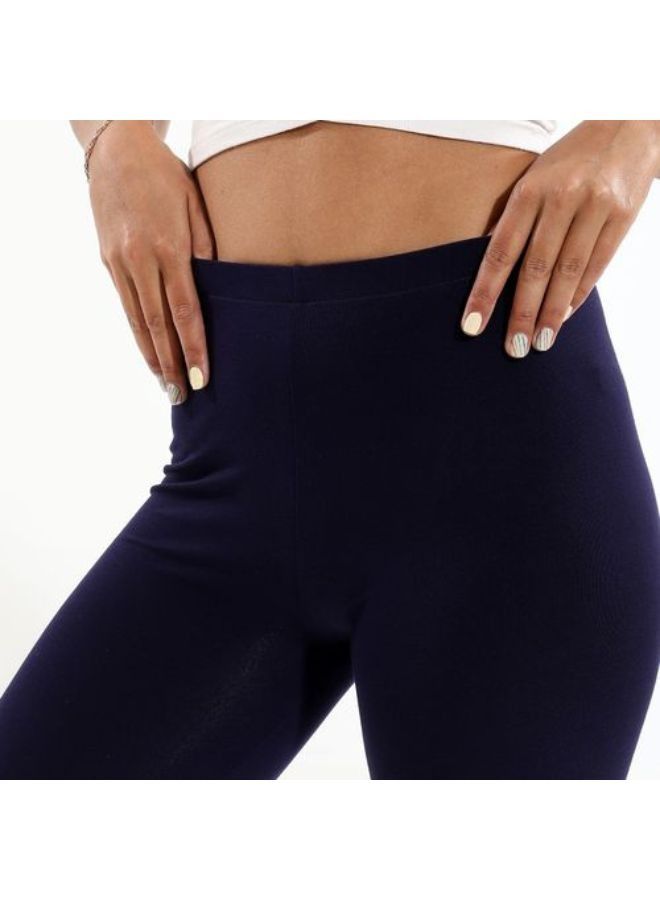 Carina Lycra shorts with elastic above the knee and a mid-rise waist, blue navy colour - Image 5