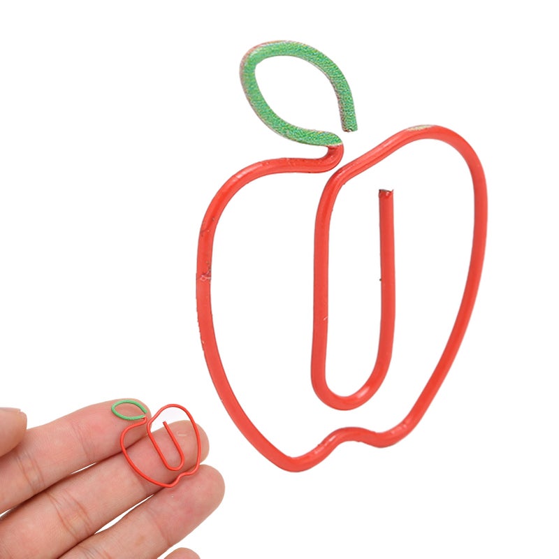 100pcs Cute Paper Clips Rust Proof Plating Prevent Slip Decorative Fruit Shape Paperclips for Document Drawing Paper - Image 4