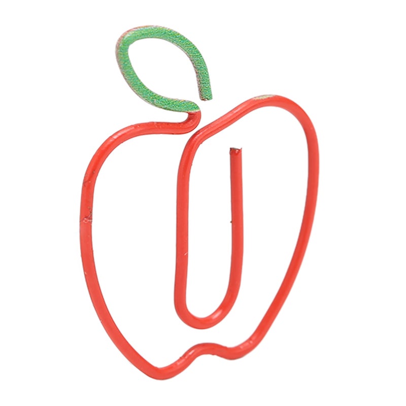 100pcs Cute Paper Clips Rust Proof Plating Prevent Slip Decorative Fruit Shape Paperclips for Document Drawing Paper - Image 2