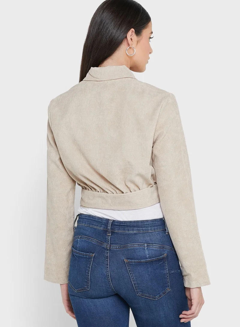 ELLA Solid Front-Tie Jacket