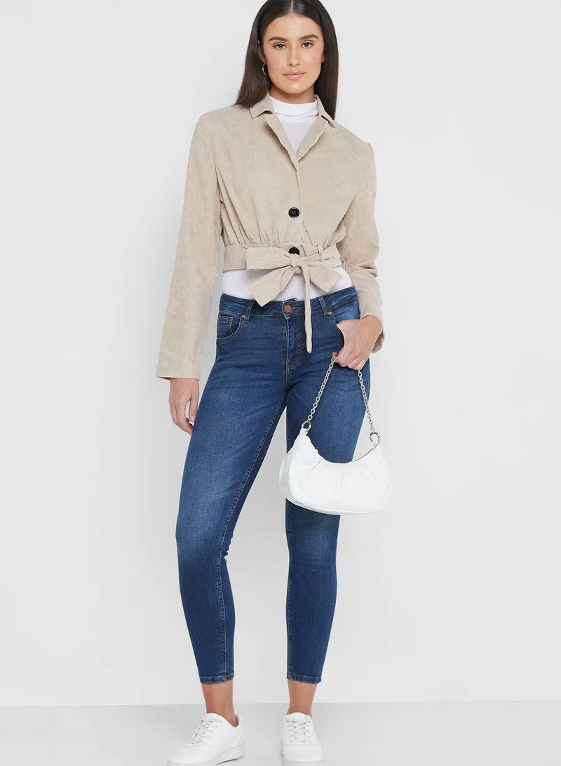 ELLA Solid Front-Tie Jacket
