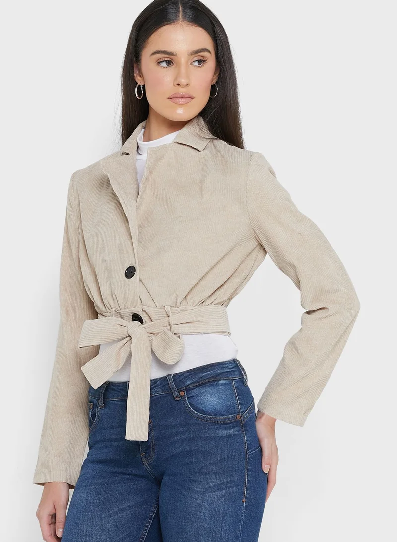 ELLA Solid Front-Tie Jacket