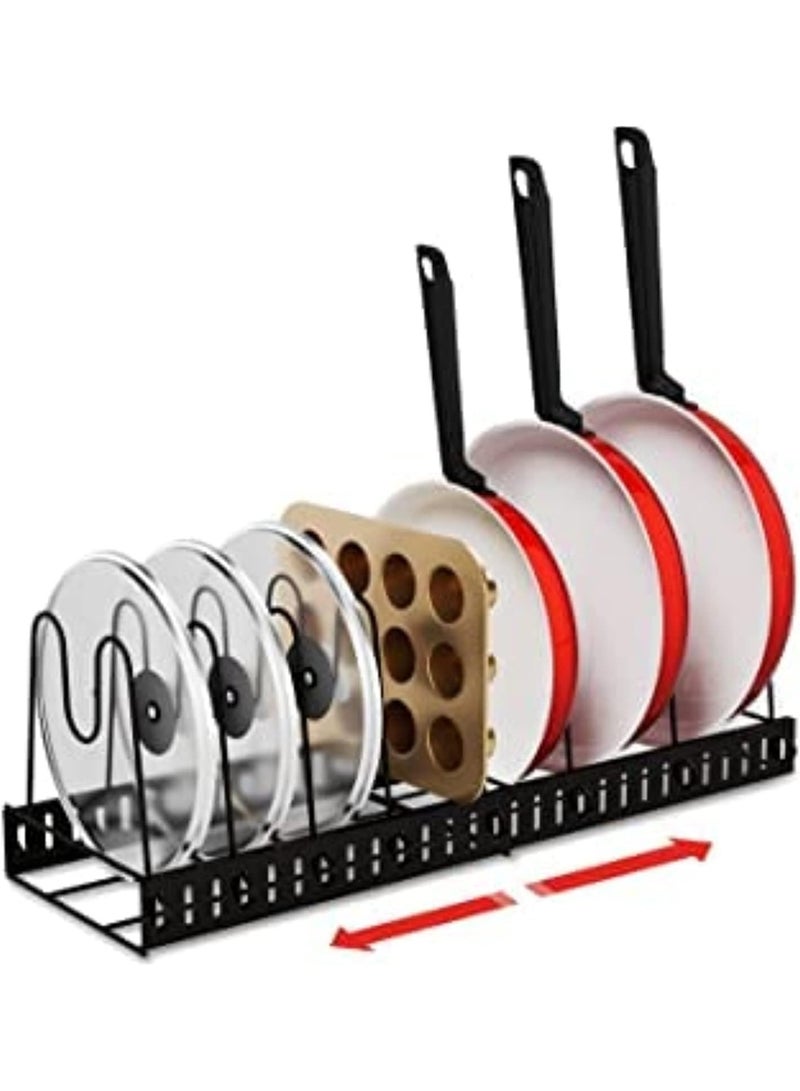 بلومنغ تايم منظم رف غطاء وعاء الطهي، حامل مطبخ قابل للتعديل من الفولاذ المقاوم للصدأ بـ 7 طبقات - Image 1
