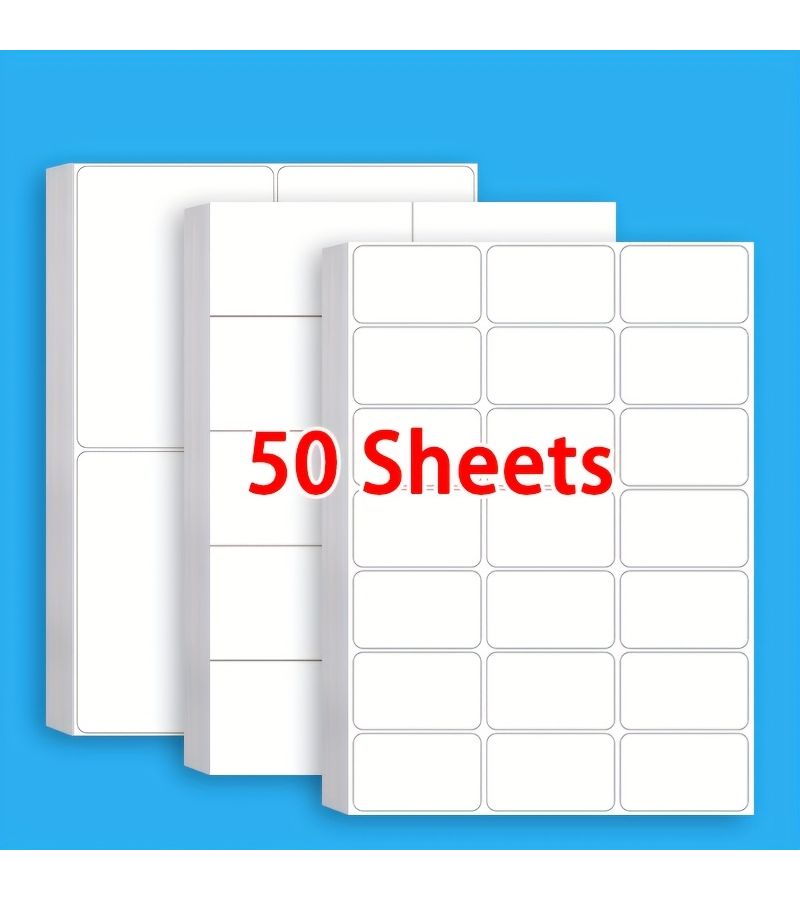 50 Sheets A4 Self Adhesive Labels 21 Labels Per Sheet for Mailing Address and Office Use - Image 1