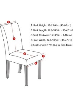 Fabienne 6-Piece Woven Jacquard Stretch Fit Dining Chair Covers Set Chocolate Brown  - Image 2