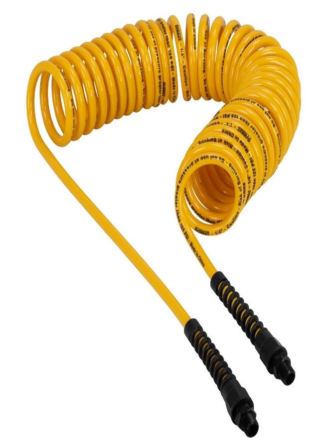 DEWALT (DXCM012-0242) 25' 1/4" MNPT POLYURETHANE RECOIL HOSE W/BEND RESTRICTORS - Image 1
