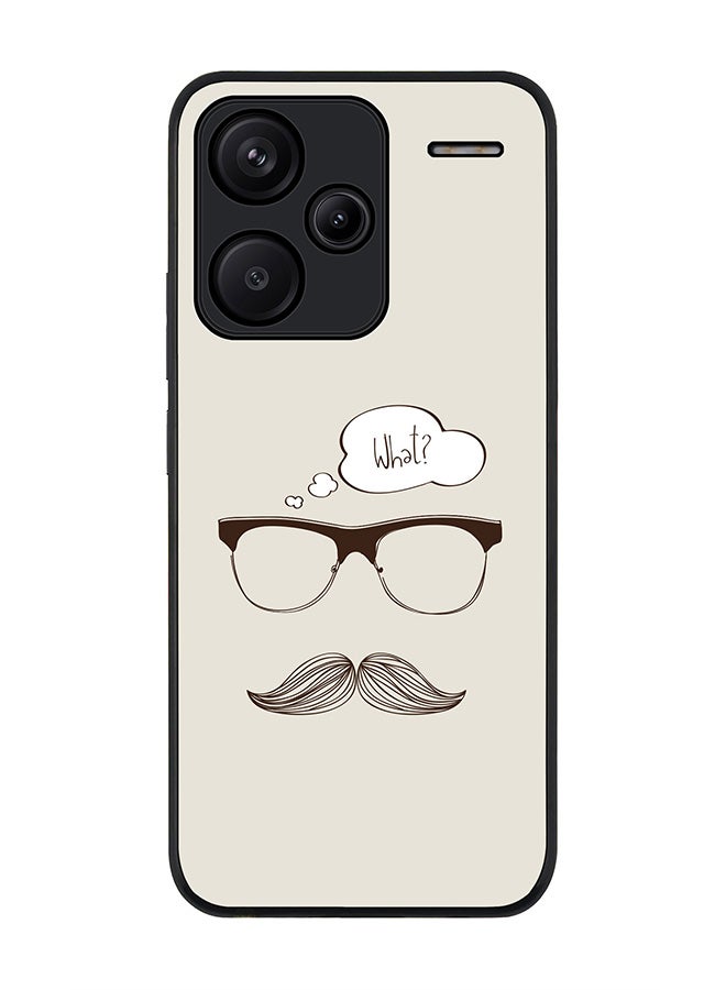 Stylizedd Rugged Black Edge Case for Xiaomi Redmi Note 13 Pro Plus, Slim fit Case Flexible Anti Drop TPU Gel Thin Cover -  What (Hipster) - Image 1