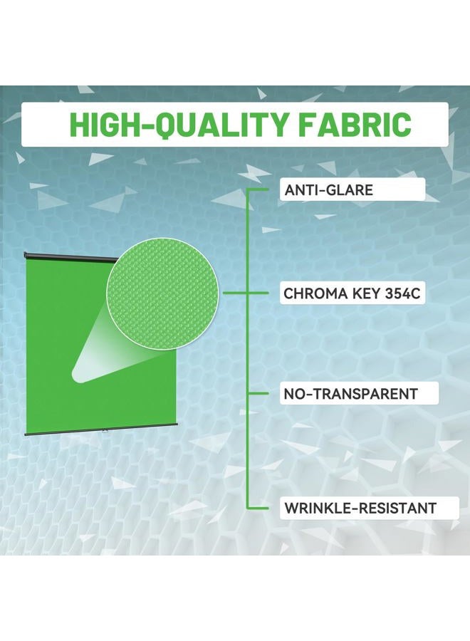 RAUBAY Retractable Pull Down Green Screen - 78.7" x 86.6" Collapsible Wall-Mount Background for Professional Video Production, Chroma Key Backdrop for YouTube, TikTok, Streaming, Video Conferencing - Image 4