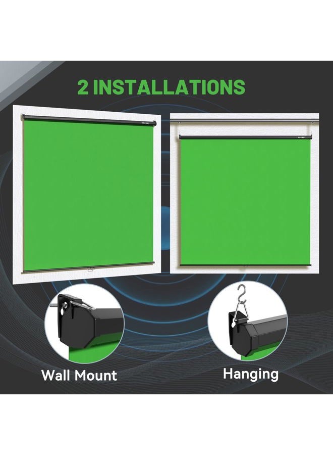 RAUBAY Retractable Pull Down Green Screen - 78.7" x 86.6" Collapsible Wall-Mount Background for Professional Video Production, Chroma Key Backdrop for YouTube, TikTok, Streaming, Video Conferencing - Image 5