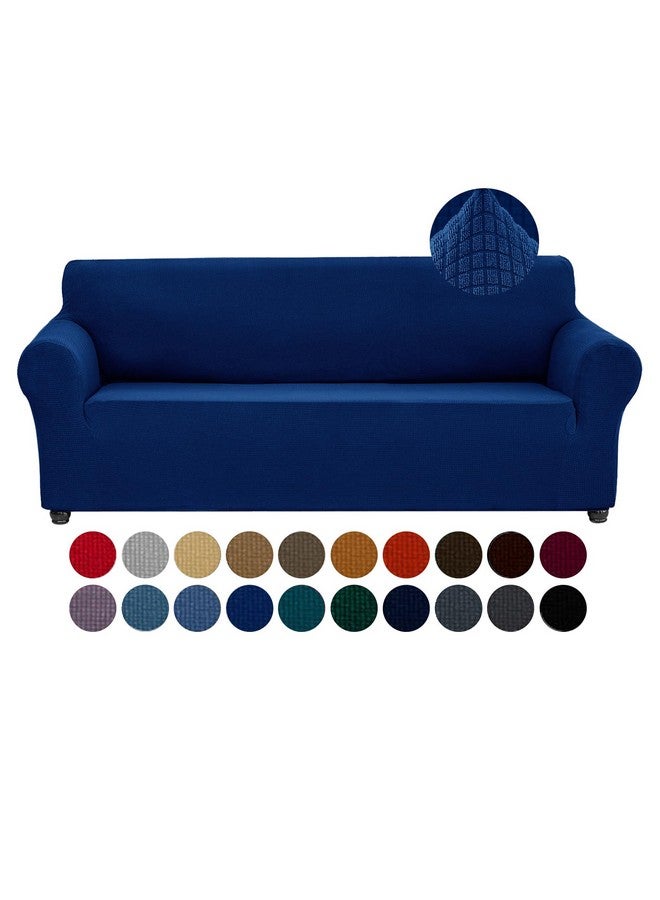Joccun Stretch Couch Cover Slipcovers, 1-Piece Sofa Covers for 3 Cushion Couch Spandex Jacquard Washable Furniture Protector Cover for Living Room,Kids,Pets(Sofa,Classic Blue) - Image 1