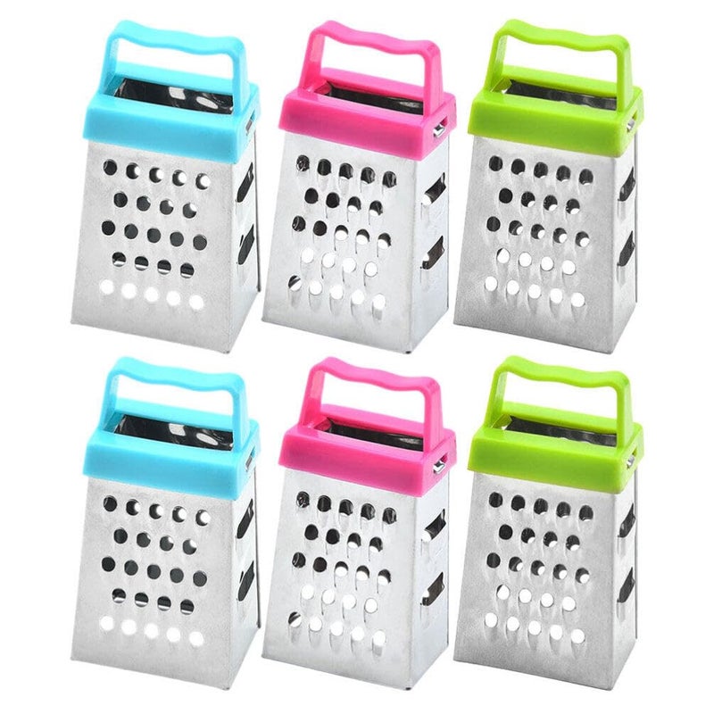4 Sided Stainless Steel Box Cheese Grater For Kitchen Vegetable Ginger Slicer 6Pcs Set - Image 2