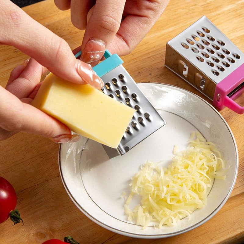 4 Sided Stainless Steel Box Cheese Grater For Kitchen Vegetable Ginger Slicer 6Pcs Set - Image 3
