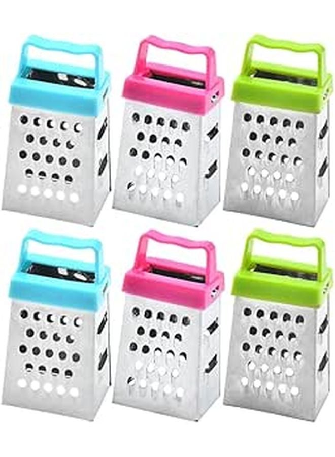4 Sided Stainless Steel Box Cheese Grater For Kitchen Vegetable Ginger Slicer 6Pcs Set - Image 1