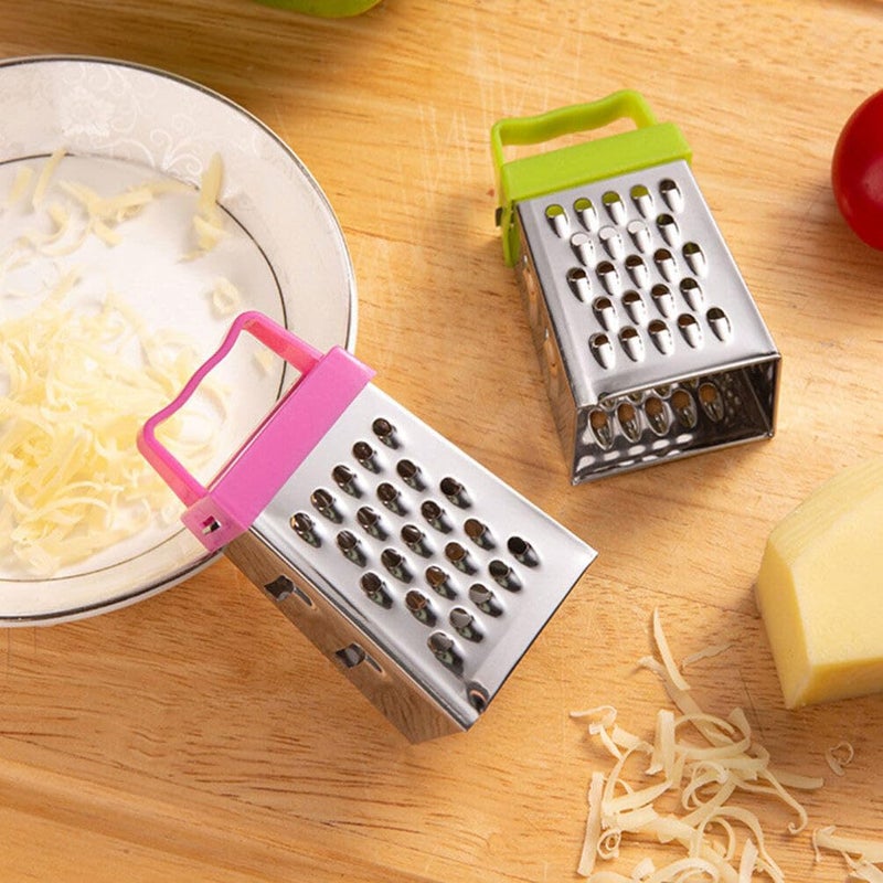 4 Sided Stainless Steel Box Cheese Grater For Kitchen Vegetable Ginger Slicer 6Pcs Set - Image 4