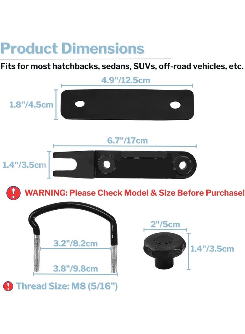 4 Pcs Universal Roof Box U-Bolt Clamps, Upgraded Rooftop Cargo Carrier Rack Bolts, Car Van Mounting Fitting Kit 85mm Inner Width Metal U-Bracket Clips w/ 8 Lock Nuts 2 Straps - Image 3