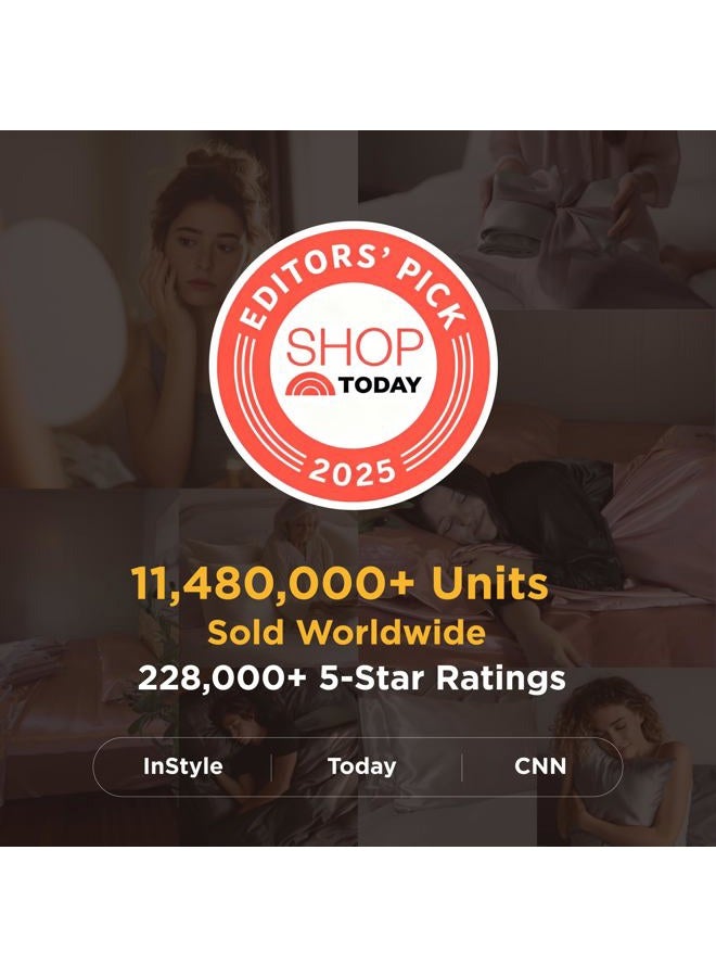 Bedsure أغطية وسائد ساتان، مشابهة لأغطية الوسائد الحريرية، حجم كوين، مجموعة من 2، غطاء وسادة للنوم للنساء مع إغلاق ظرفي، هدايا للنساء والرجال، وردي باهت، 20x30 بوصة، 2 قطعة - Image 2