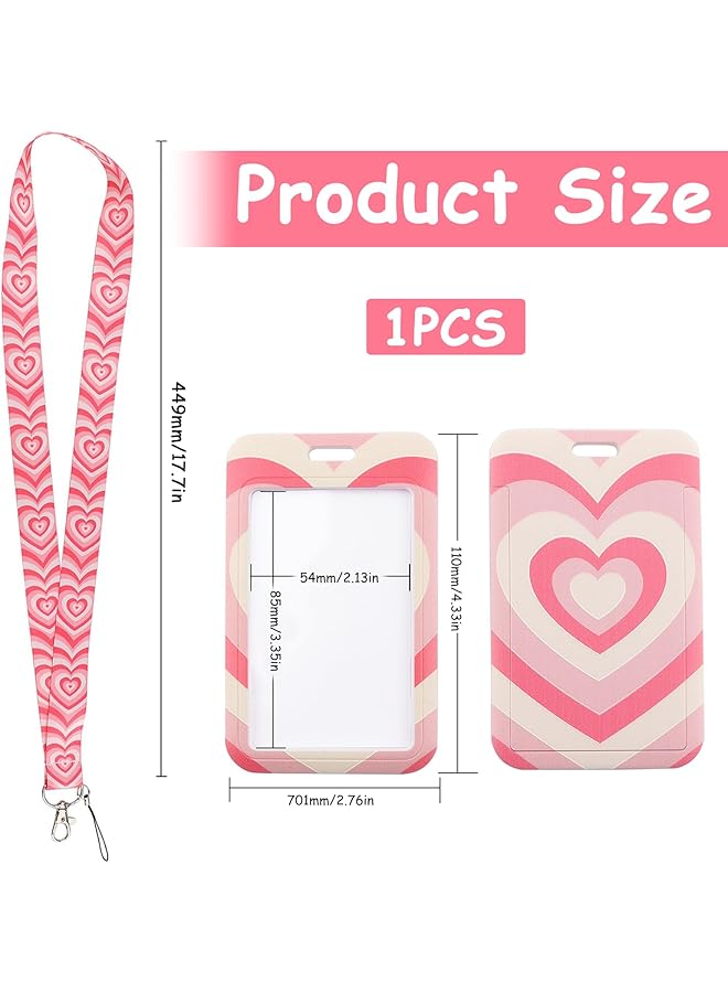 إيروريكس حامل بطاقة هوية وردي اللون مع حبل تعليق على الرقبة وحامل بطاقة الهوية وحزام رقبة من البلاستيك الصلب لشعارات الهوية وسلسلة مفاتيح ممرضة جمالية وحزام رقبة للمعلمين والطلاب والأطفال - Image 2