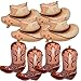 KHC-KHF WesternBalloons CowboyBalloon 8PCS Large Cowboy Cowgirl Hat Boot Foil Balloons Western Birthday Party Rodeo Bachelorette Decorations Supply - Image 2