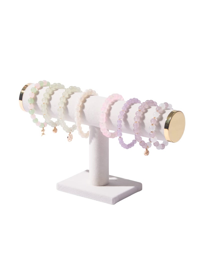 Ausalivan Bracelet Holder Stand,Bracelet Organizer Display for Selling,Bangle Organizer for Women,Watch Storage Holder for Men,Jewelry Business Supplies (Beige, 1 Tier) - Image 1