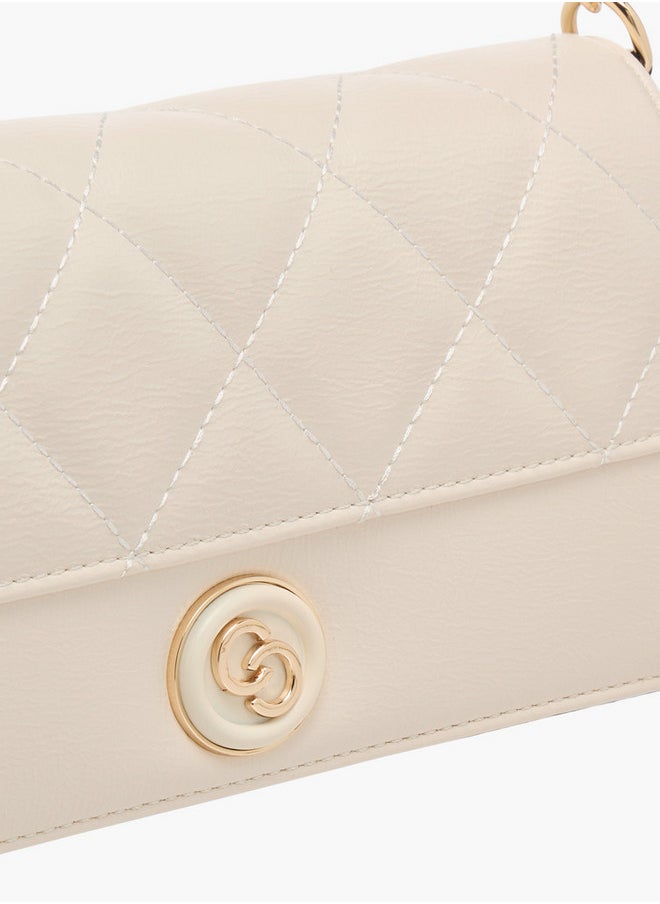Celeste Women's Quilted Crossbody Bag with Flap Closure and Chain Strap  - Image 4