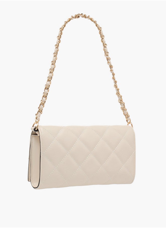 Celeste Women's Quilted Crossbody Bag with Flap Closure and Chain Strap  - Image 3