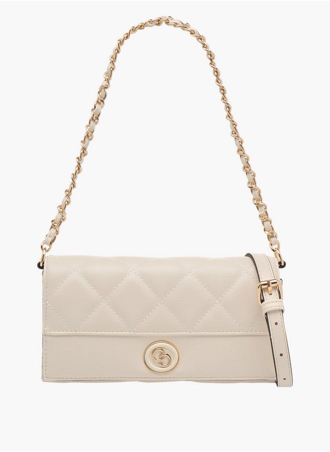 Celeste Women's Quilted Crossbody Bag with Flap Closure and Chain Strap  - Image 1