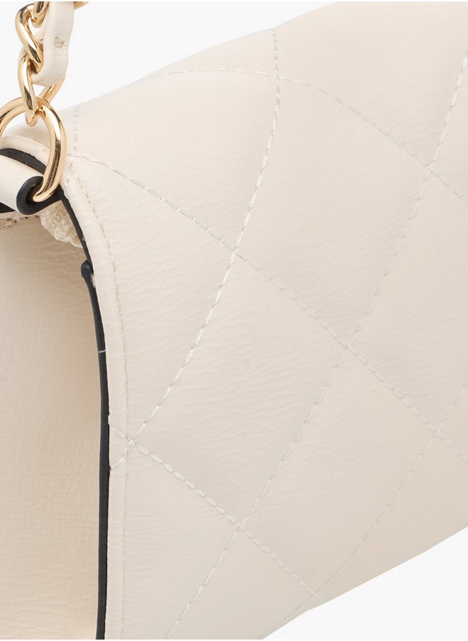 Celeste Women's Quilted Crossbody Bag with Flap Closure and Chain Strap  - Image 5