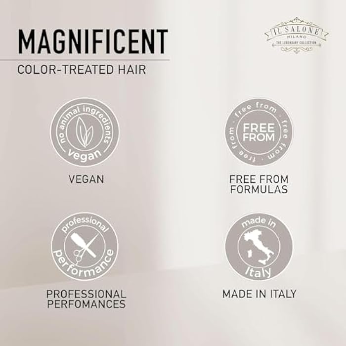 Il Salone Milano Professional Magnificent Shampoo - Color Safe Shampoo for Processed and Color Treated Hair - Enriched with Almond Oil for Radiant Shine - Salon-Quality Hair Care (33.8 oz / 1000 ml) - Image 4