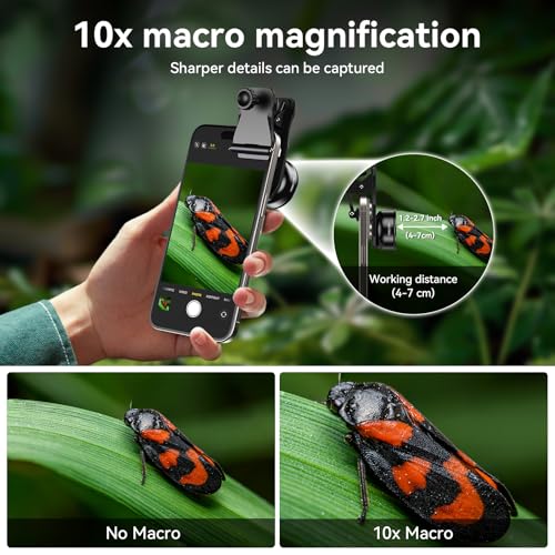 Apexel Professional Macro Photography F1.8 mm Lens for Dual/Single Lens iPhone, Pixel, Samsung Galaxy Smartphones (Black) - Image 3