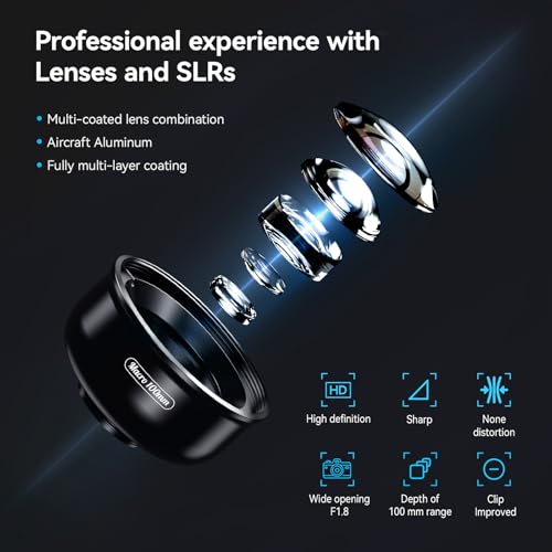 Apexel Professional Macro Photography F1.8 mm Lens for Dual/Single Lens iPhone, Pixel, Samsung Galaxy Smartphones (Black) - Image 2