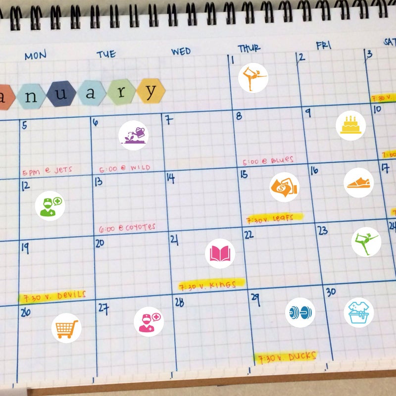 GSCWLD 600PCS Mini Colorful Calendar Stickers,Planner Stickers for Airplane,Fitness,Swimming,Household Chores,Bill,Shopping,Birthday,Reading,Travel Planning,Appointment Reminder Sticker(0.5") - Image 5