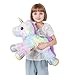 FFxiong 24 Inch Rainbow Colors Rose Velvet Unicorn Stuffed Animal Plush Toy with Wings Soft Cute Large Unicorn Plush Animals Pillow Gift for Children Boy Girl Kids Birthday Valentine Decorations - Image 2