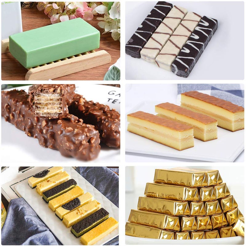 Palksky (2 Pcs) 8 Cavity Rectangle Granola Bar Silicone Mold/Nutrition/Cereal Bar Molds Energy Bar Maker for Chocolate Truffles Ganache Bread Brownie Cornbread Cheesecake Pudding Butter Mould - Image 5