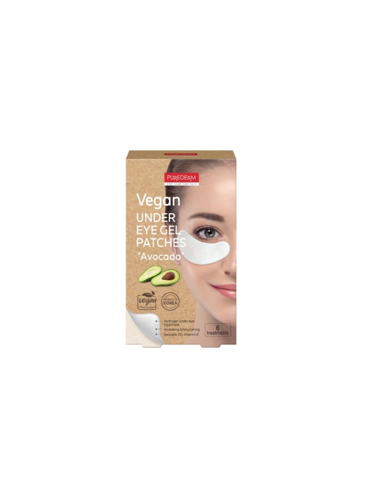 Purederm Vegan Under Eye Gel Patches Avocado 6 patches