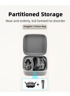 إكسفور حقيبة حمل لملحقات DJI Avata 2، حقيبة سفر محمولة صلبة لنظارات DJI Goggles 3 ووحدة التحكم RC Motion 3، حقيبة تخزين واقية لسهولة النقل  - Image 3