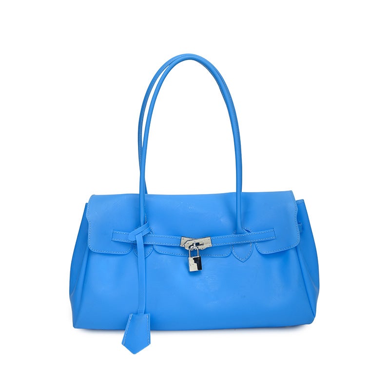 Fashionable Fresh Jelly Tote Shoulder Bag, Large Capacity, Lock Clasp, Women - Image 5