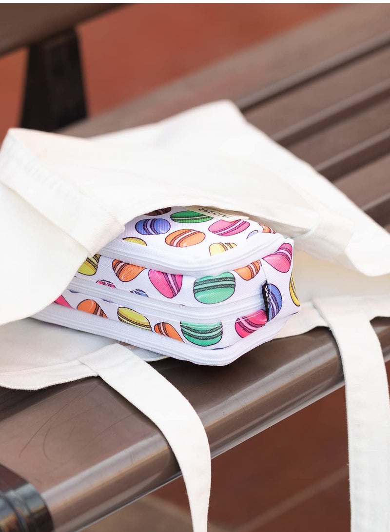 Excefore Large Pencil Canvas Pencil Case, Multi-compartmen Stylish Storage for Students & Professionals Teen Boys Girls School Students(White Macaron) - Image 2