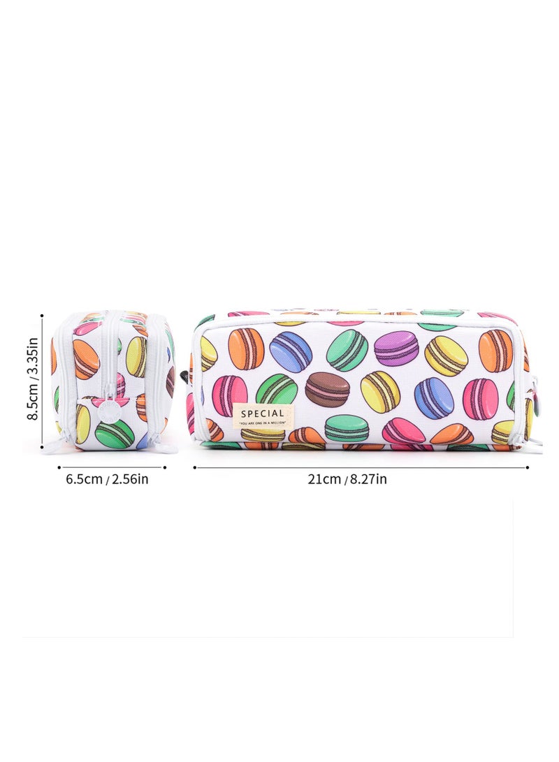 Excefore Large Pencil Canvas Pencil Case, Multi-compartmen Stylish Storage for Students & Professionals Teen Boys Girls School Students(White Macaron) - Image 5